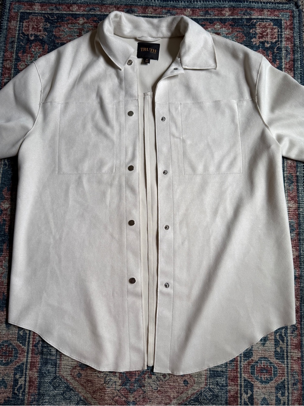 TRUTH Cream Button-Front Women's Shirt Jacket